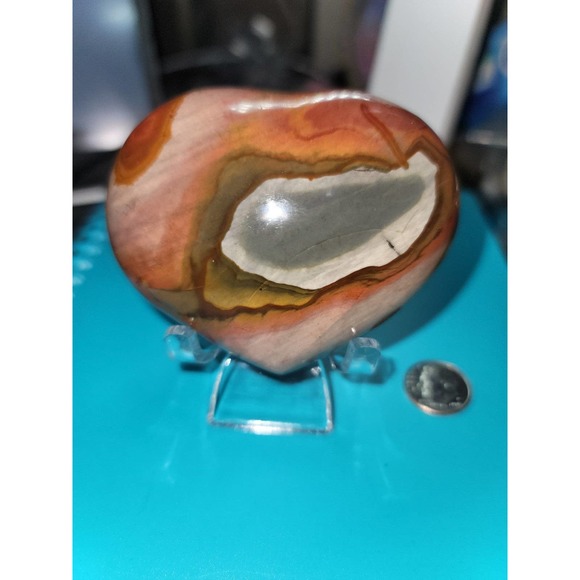 Polychrome Ocean Jasper Heart - Picture 2 of 4